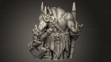 Figurines heroes, monsters and demons (Orc Berserker, STKM_13161) 3D models for cnc