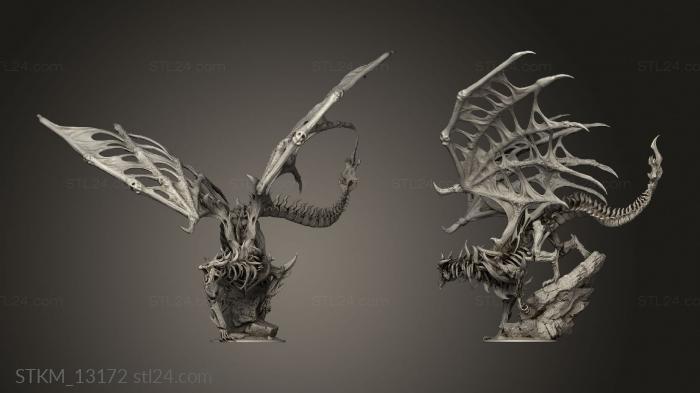 Figurines heroes, monsters and demons (Dracolich Mounted unmounted Rider, STKM_13172) 3D models for cnc