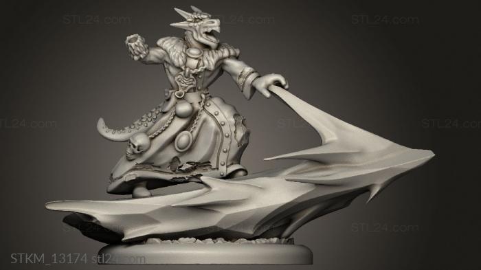 Статуэтки герои, монстры и демоны (Драконорожденные Заклинатели Ледяной Огонь Мужчина Шаман, STKM_13174) 3D модель для ЧПУ станка