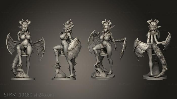 Статуэтки герои, монстры и демоны (Драконица Эйра Альтер личи, STKM_13180) 3D модель для ЧПУ станка