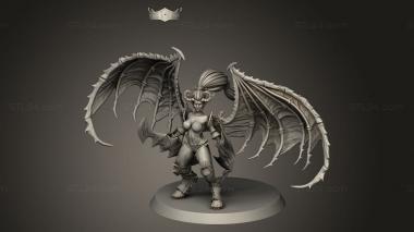 Figurines heroes, monsters and demons (Drow Demonic Valkyrie Includes Pinup var, STKM_13185) 3D models for cnc