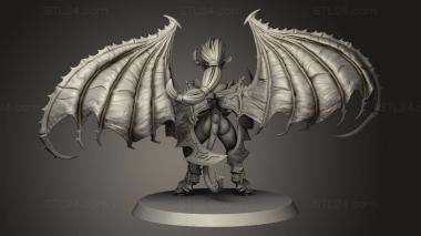 Figurines heroes, monsters and demons (Drow Demonic Valkyrie Includes Pinup var, STKM_13185) 3D models for cnc