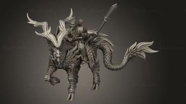 Figurines heroes, monsters and demons (Dragon Empire Kirin Riders, STKM_13186) 3D models for cnc