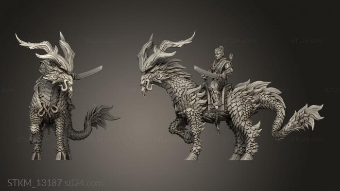 Figurines heroes, monsters and demons (Dragon Empire Kirin Riders, STKM_13187) 3D models for cnc