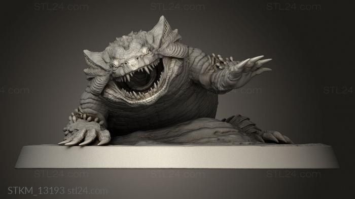 Figurines heroes, monsters and demons (Elder Terrasaur angry back, STKM_13193) 3D models for cnc