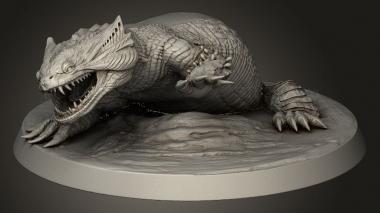 Figurines heroes, monsters and demons (Elder Terrasaur angry back, STKM_13193) 3D models for cnc