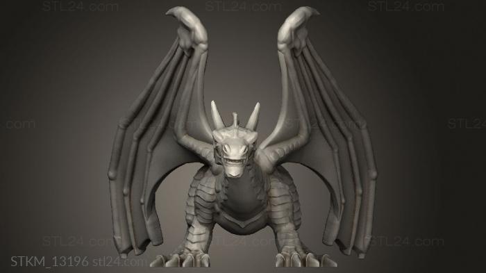 Статуэтки герои, монстры и демоны (Дракон от Отважных Героев, STKM_13196) 3D модель для ЧПУ станка