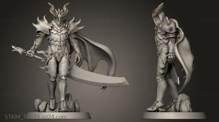 Статуэтки герои, монстры и демоны (Логотипы Dragon Knight, STKM_13199) 3D модель для ЧПУ станка
