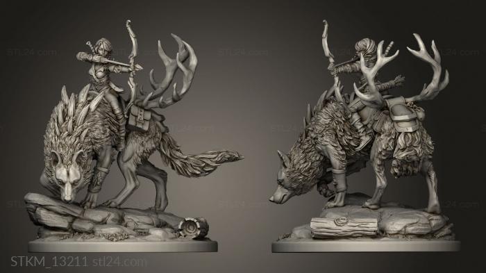 Статуэтки герои, монстры и демоны (Охотники на драконов Вулфс Гримшоу и Лайла, STKM_13211) 3D модель для ЧПУ станка