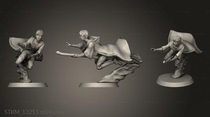 Статуэтки герои, монстры и демоны (Гарри Поттер Лори Меркьюри Полет на метле, STKM_13213) 3D модель для ЧПУ станка