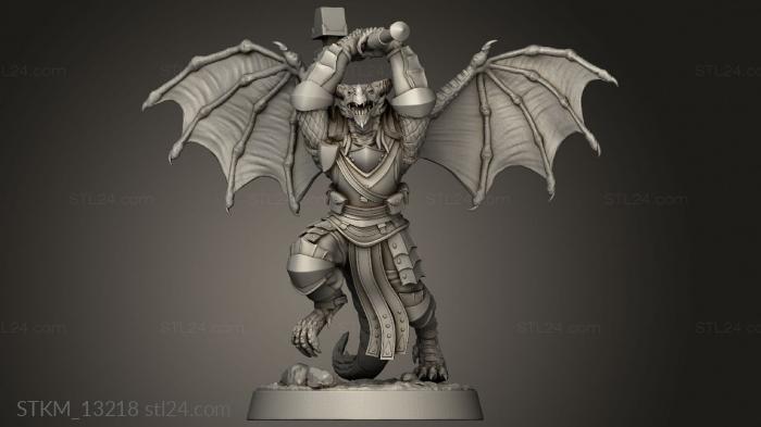 Figurines heroes, monsters and demons (Dragon War Wyrmblood Elites trapper lodge Elite Draconian, STKM_13218) 3D models for cnc