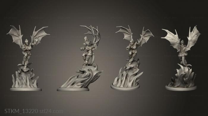 Статуэтки герои, монстры и демоны (Драконорожденные Заклинатели Ледяной Огонь Фем Магма Шаман, STKM_13220) 3D модель для ЧПУ станка