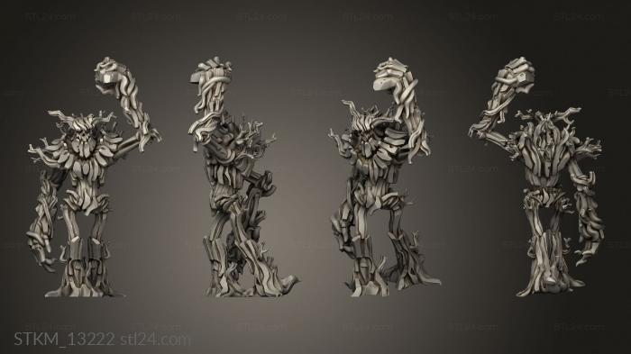 Статуэтки герои, монстры и демоны (Пьяный Темный Лес,Дерево и скала, STKM_13222) 3D модель для ЧПУ станка