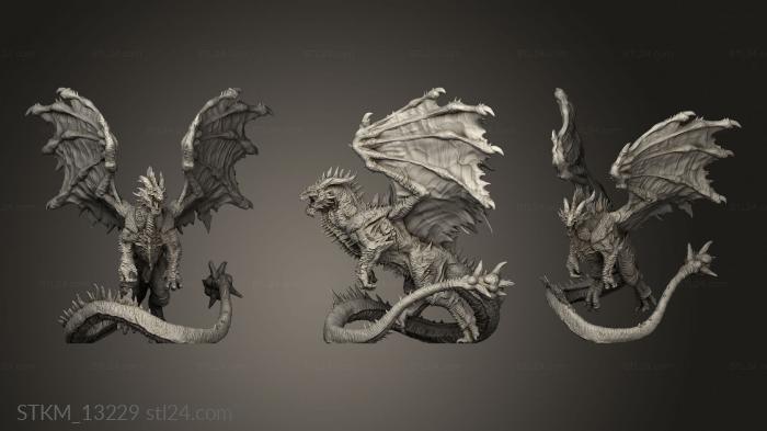 Статуэтки герои, монстры и демоны (Драконы Красной Луны Баастерокс, STKM_13229) 3D модель для ЧПУ станка