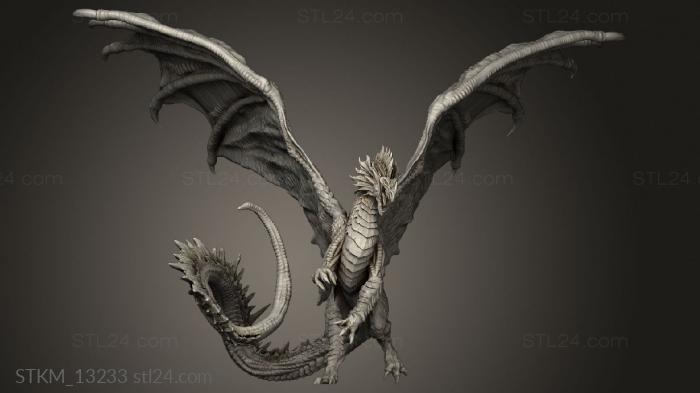 Статуэтки герои, монстры и демоны (Драконы Красной Луны ракса, STKM_13233) 3D модель для ЧПУ станка