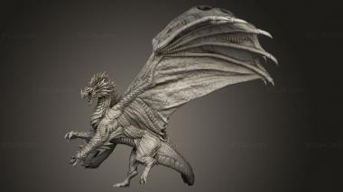 Figurines heroes, monsters and demons (Dragons The Red Moon raxxa, STKM_13233) 3D models for cnc