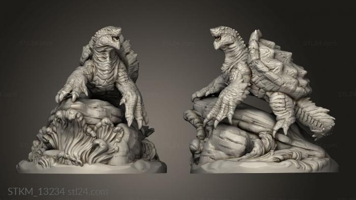 Статуэтки герои, монстры и демоны (Драконья черепаха ТОЛЬКО ДЛЯ драконьей черепахи, STKM_13234) 3D модель для ЧПУ станка