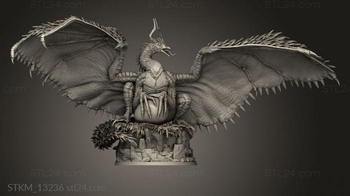 Статуэтки герои, монстры и демоны (Гусь-Драгун, STKM_13236) 3D модель для ЧПУ станка