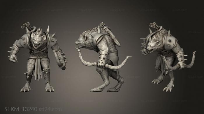 Figurines heroes, monsters and demons (Monster Rampage Gnoll Archer, STKM_13240) 3D models for cnc