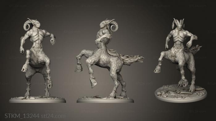 Figurines heroes, monsters and demons (Fey Woods Centauroid Satyr Attacking, STKM_13244) 3D models for cnc