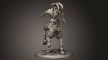 Figurines heroes, monsters and demons (Fey Woods Centauroid Satyr Attacking, STKM_13244) 3D models for cnc