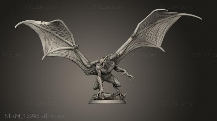 Статуэтки герои, монстры и демоны (Летающие Вампиры Вампир Приседает, STKM_13245) 3D модель для ЧПУ станка