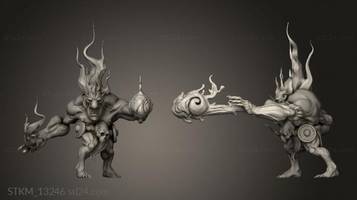 Figurines heroes, monsters and demons (Fire troll, STKM_13246) 3D models for cnc