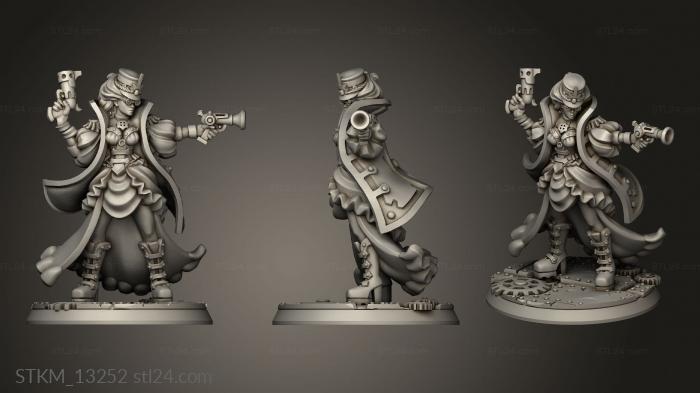 Figurines heroes, monsters and demons (Drunken Steamcity guard SG Victoria Douglas pistols, STKM_13252) 3D models for cnc