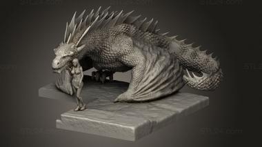 Figurines heroes, monsters and demons (Drogon Daenerys STAIRS, STKM_13254) 3D models for cnc