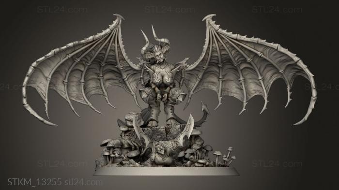 Статуэтки герои, монстры и демоны (Дроу Великая Демоническая Валькирия Включает В себя Pinup, STKM_13255) 3D модель для ЧПУ станка