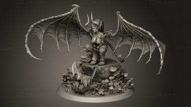 Figurines heroes, monsters and demons (Drow Greater Demonic Valkyrie Includes Pinup var, STKM_13255) 3D models for cnc