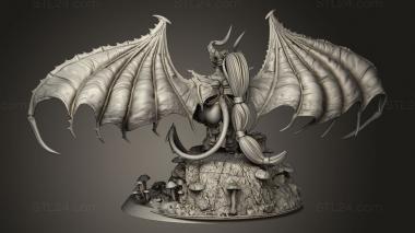 Figurines heroes, monsters and demons (Drow Greater Demonic Valkyrie Includes Pinup var, STKM_13255) 3D models for cnc