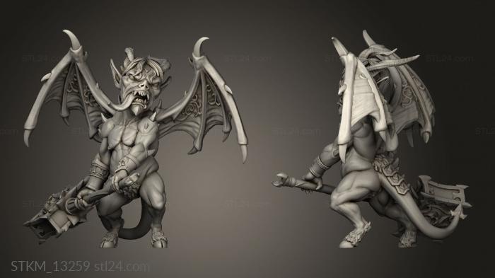 Статуэтки герои, монстры и демоны (Злокачественный, STKM_13259) 3D модель для ЧПУ станка