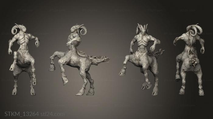 Figurines heroes, monsters and demons (Fey Woods Centauroid Satyr Attacking, STKM_13264) 3D models for cnc