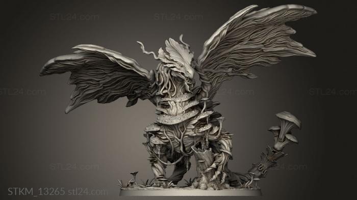 Статуэтки герои, монстры и демоны (Грибная протока Миконидный Драконий Селезень, STKM_13265) 3D модель для ЧПУ станка