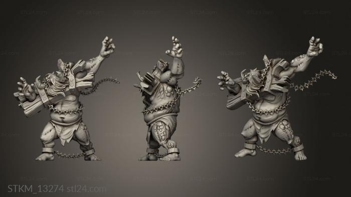 Figurines heroes, monsters and demons (Dungeons Thamarai Dungeon Troll Prisoner, STKM_13274) 3D models for cnc