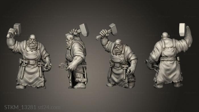 Figurines heroes, monsters and demons (Frostiron Clan Nickeys Hatchery Blacksmith, STKM_13281) 3D models for cnc