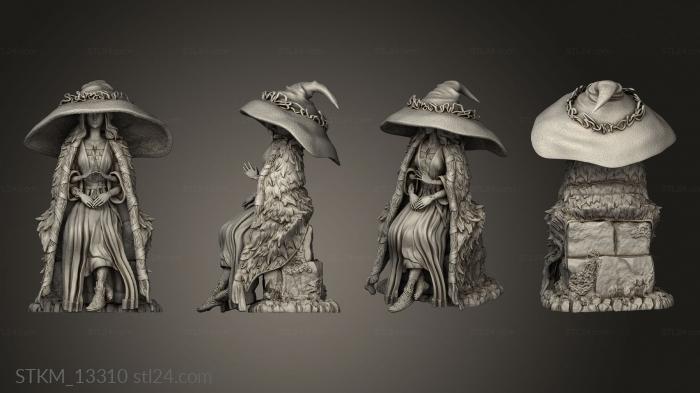 Статуэтки герои, монстры и демоны (Кольцо Элдена,шляпа Ранни-Ведьмы-Булькамантера, STKM_13310) 3D модель для ЧПУ станка