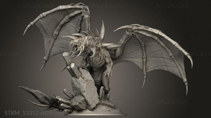 Статуэтки герои, монстры и демоны (Старший Хрустальный Дракон, STKM_13312) 3D модель для ЧПУ станка