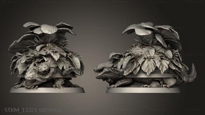 Figurines heroes, monsters and demons (Elder Terrasaur angry back, STKM_13321) 3D models for cnc