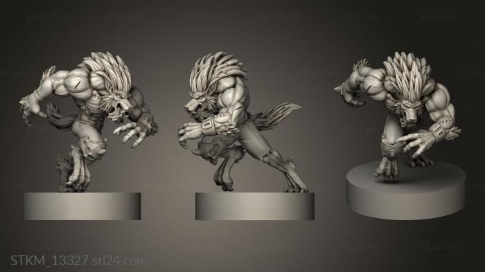 Статуэтки герои, монстры и демоны (Команды мертвых волков, STKM_13327) 3D модель для ЧПУ станка