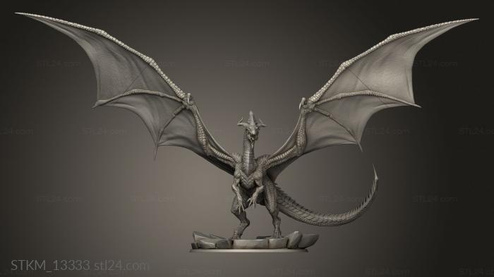 Статуэтки герои, монстры и демоны (Старейшина Белый Дракон старейшина белый тед, STKM_13333) 3D модель для ЧПУ станка