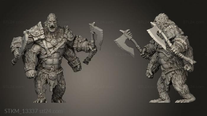 Figurines heroes, monsters and demons (Fey Woods Girallon Tribe Silverback, STKM_13337) 3D models for cnc