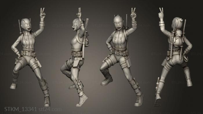 Figurines heroes, monsters and demons (Fan Girl, STKM_13341) 3D models for cnc