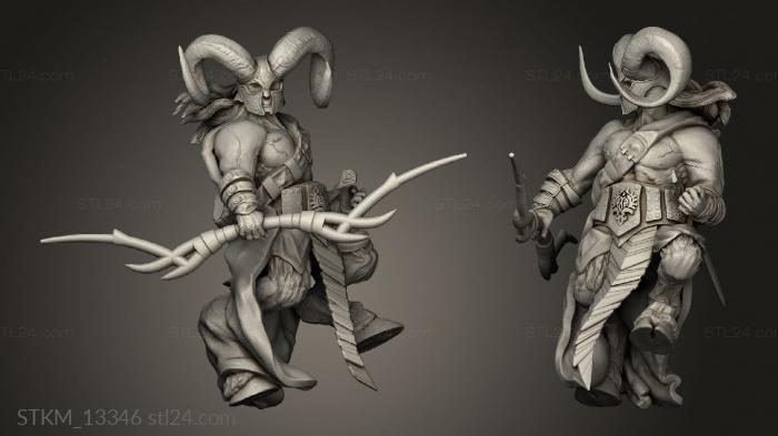 Figurines heroes, monsters and demons (Fey Woods Satyr Bow, STKM_13346) 3D models for cnc