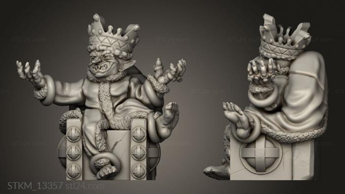 Figurines heroes, monsters and demons (Goblin King, STKM_13357) 3D models for cnc