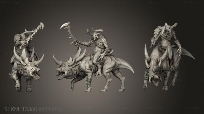 Figurines heroes, monsters and demons (Mounted Demon, STKM_13360) 3D models for cnc