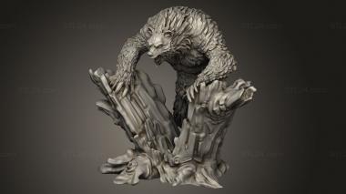 Figurines heroes, monsters and demons (Monster Rampage Werebear Breaking Tree Stump, STKM_13361) 3D models for cnc