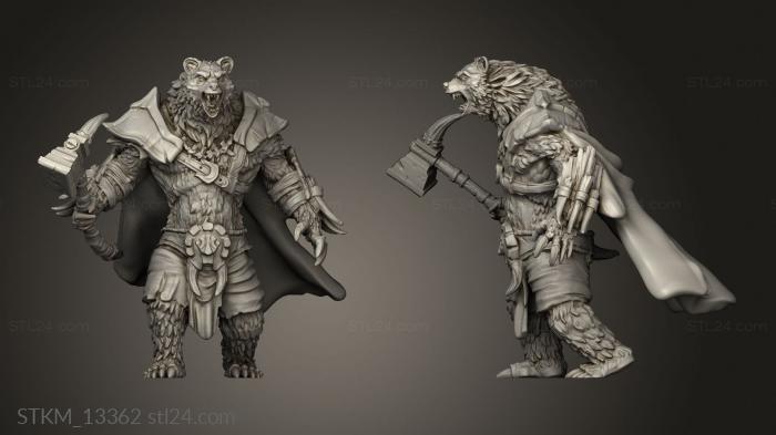 Figurines heroes, monsters and demons (Monster Rampage Werebear Lord Hammer, STKM_13362) 3D models for cnc