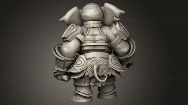 Figurines heroes, monsters and demons (Elephant Warrior, STKM_13372) 3D models for cnc